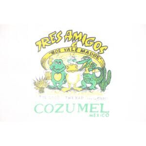 90s Vintage Tres Amigos Cozumel Mexico Beer Drinking  Alligator Souvenir T Shirt